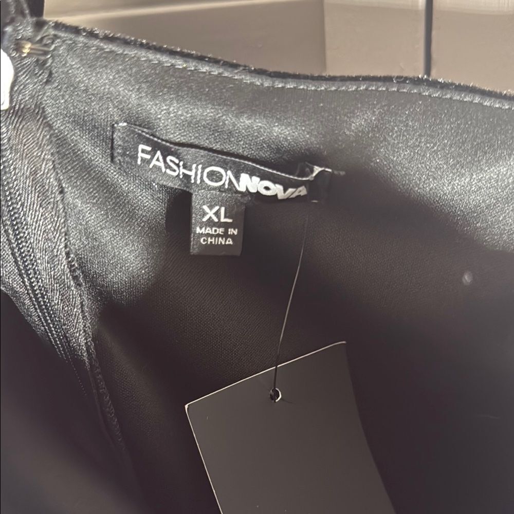 Fashion Nova Black Sequin Ruched Mini Dress - Picture 2 of 10